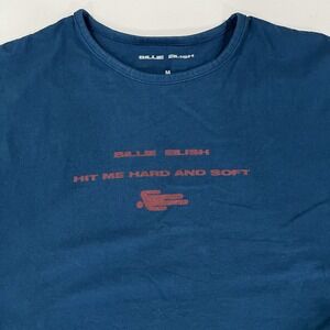 Billie Eilish Shirt Women's Medium Blue Hit Me Hard And Soft Tour Concert Tee